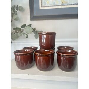 Vintage HIC Harold Import Co. Set Of 7 Stoneware Custard / Ramekin Cups